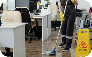 portrait of cleaning the floor 