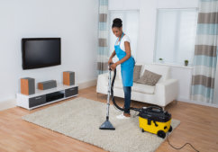 a woman cleaning