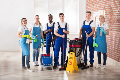 janitors smiling