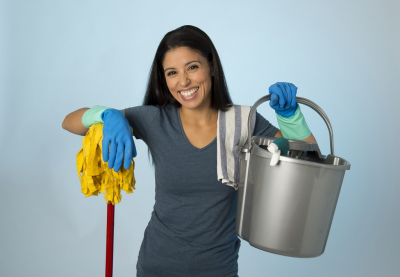 adult woman cleaning